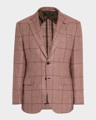 Brioni Men & apos;s Cashmere Blend Rust Plaid Sport Coat