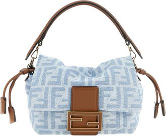 Fendi Light Blue FF Mini Shoulder Bag