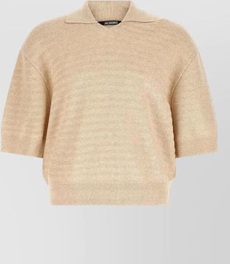 Jacquemus chevron knit polo short sleeves ribbed trims