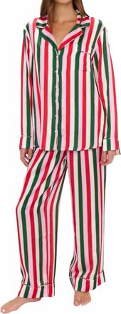 Show me your Mumu Classic Jolly Stripes Pajama Set In Red