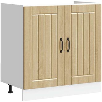 vidaXL Sink Base Cabinet Lucca Sonoma Oak Engineered Wood Vidaxl