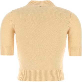 Sportmax Womens Yellow Wool Blend Renon Sweater Avorio Exterior: Cashmere Maglieria