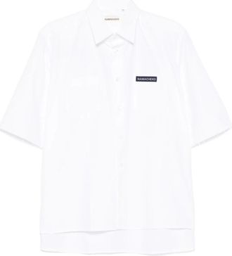 Namacheko Witte Blouse met Zakken - Heren - Korte mouwen Overhemden - Wit - L - Overhemden