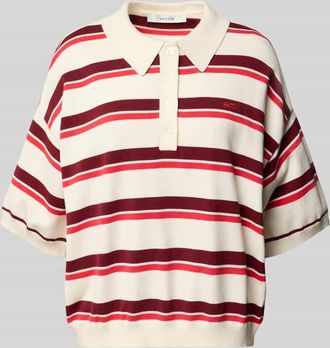 Gestuz Relaxed Fit Poloshirt aus Viskose-Mix Modell Taia in Offwhite, Gr&ouml;&szlig;e XS