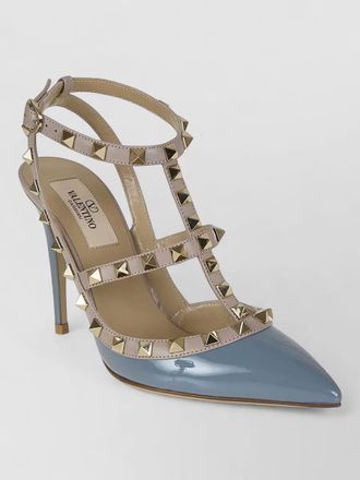 Valentino Garavani rockstud leather pumps pointed toe straps