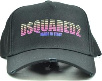 Dsquared2 Zwarte Katoenen Hoeden Gemaakt in CN - Heren - Petten - Zwart - ONE Size - Katoen - Accessoires
