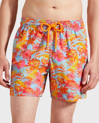 Vilebrequin Mens Tahiti Flower-Print Swim Shorts