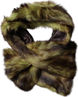 Dolce & Gabbana Multicolor Fur Shawl Neck Wrap Cover Collar Womens Scarf
