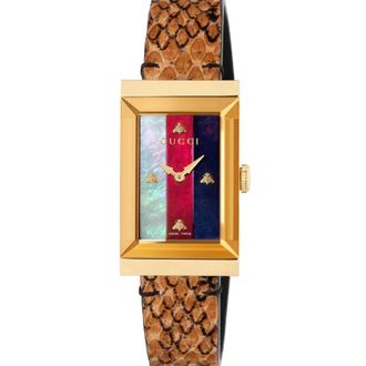 Gucci G-Frame Horloge - Dames - Horloges - Geel - ONE Size - Leer - Accessoires