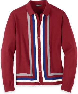 Paul Fredrick Cotton Button Front Polo