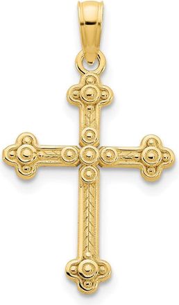Diamond2Deal 14k Yellow Gold Fancy Cross Pendant