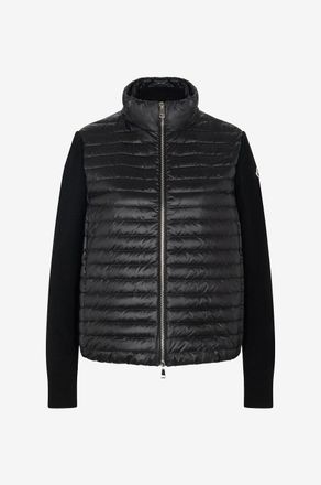 Moncler Cardigan aus Wolle mit Stehkragen und Daunenteilen