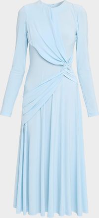 Prabal Gurung Long Sleeve Draped Sash Dress