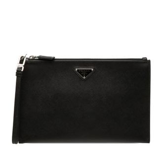 Prada Pre-owned Prada Saffiano Wristlet Clutch Ladies N0O1A1GZKQWD40HG