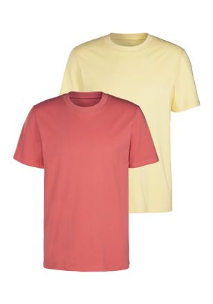 Kangaroos T-Shirt KANGAROOS, Herren, Gr. S (44/46), orange (koralle, gelb), Jersey, Obermaterial: 100% Baumwolle, unifarben, Basic, regular fit normal, Rundhals