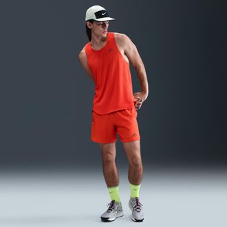 Nike Mens Trail Dri-FIT 6 Brief-Lined Running Shorts in Red | HJ3574-633