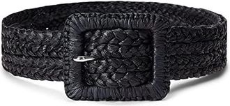 Lauren Ralph Lauren Raffia Straw Cover Square 40 Belt Wide Womens Belts Black : LG