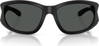 Diesel DL3012U 58mm Rectangular Sunglasses in Black Matte /Dark Grey at Nordstrom