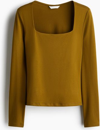 H&M Langarmshirt aus Jersey - Green