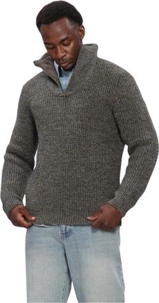Barbour Heren Truien Vesten New Tyne Half Zip Knitted Jumper - Heren - Coltruien - Grijs - L - Leer - Truien & Vesten