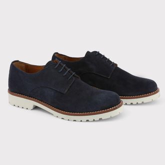Made In Italia Womens Suede Derby Shoes Casual Style - Dark Blue - Size EU 36
