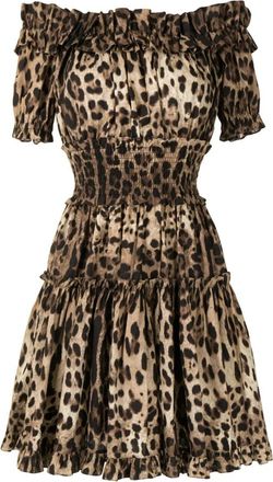 Dolce & Gabbana Kleedjes Brown - Dames - Korte kleedjes - Bruin - XS - Katoen - Kleedjes