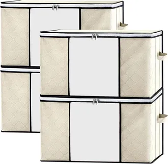OEM Caja De Almacenamiento Para Ropa - 60x40x35 Cm - 4 Compartimentos - 84 L - Tejido No Tejido De 3 Capas - 4 Unidades