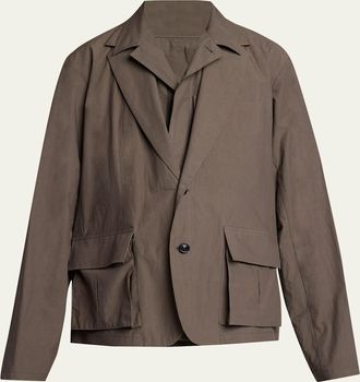 sacai Mens Cotton Layered Shirt Jacket