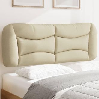 vidaXL Cabecero De Cama Acolchado Tela Crema 140 Cm Vidaxl