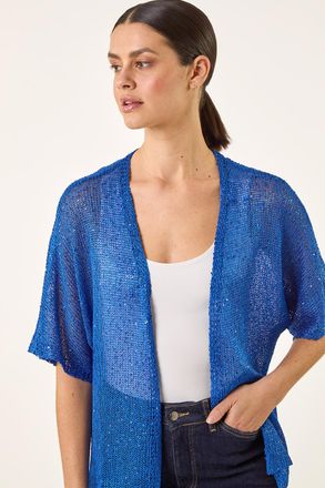 Roman Sequin Edge To Edge Cardigan