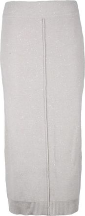 PANICALE Tube Knit Rok - Dames - Midirokken - Grijs - M - Polyester - Rokken
