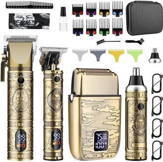 OEM 1 Tondeuse Cheveux 4 En 1, Sans Fil Lcd Avec 12 Peignes, Pour Barbe Cheveux Nez Oreilles, Usage Maison Et Professionnel