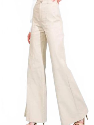 Flying Tomato High Cotton Pant In Beige