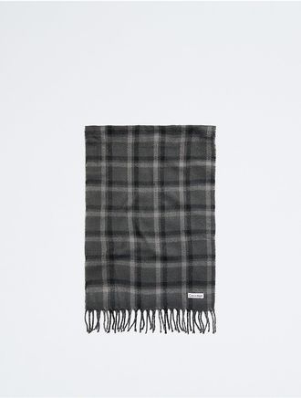 Calvin Klein Mens Double Yarn Dye Scarf - Grey