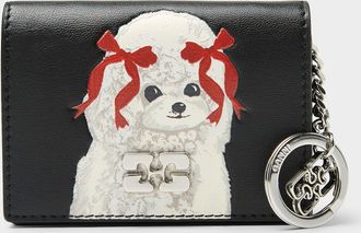 Ganni Womens Poodle recycled leather card holder