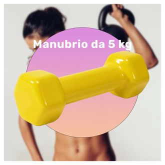 Trade Shop Trade Shop - Manubrio Singolo 5 Kg In Vinile Allenamento Esercizi Casa Palestra Workout Fit