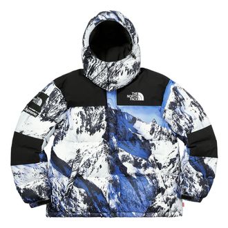 SUPREME x The North Face Mountain Baltoro 700 Fill Down Jacket White Blue Black SUP-SS18-599