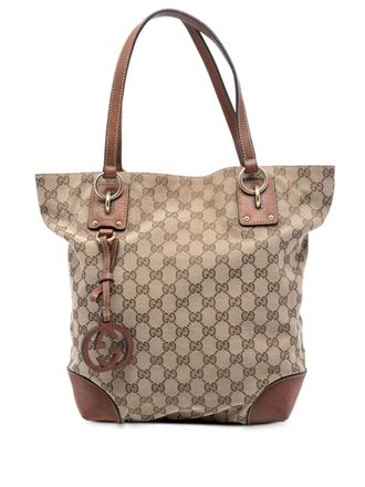 Gucci 2016-2025 Medium GG Canvas GG Charm tote bag - Brown
