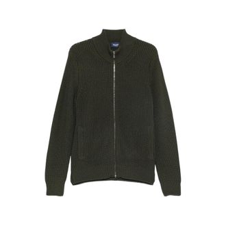 Drumohr Waffle-knit Zip-up Cardigan