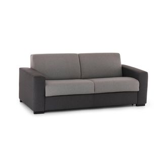 Dmora Sof&aacute; Fijo Dgunte, Gran Sof&aacute; De 2 Plazas, 100% Made In Italy, Sof&aacute; Sala De Estar, En Tela Acolchada, Con Reposabrazos Delgados, Cm 180x95h90, Gris Y An