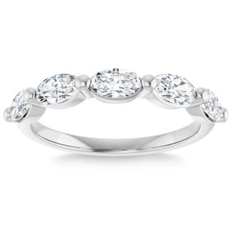 Pompeii3 1.75Ct Oval Diamond Wedding Ring Anniversary Stackable Band 14k Gold Lab Grown