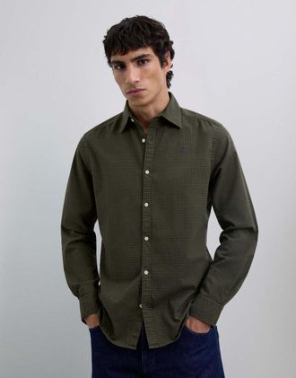 Scalpers Country K - Camicia a quadri kaki scuro-Verde