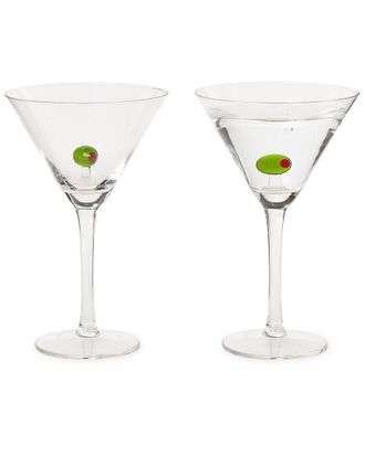 Two's Company Martini Glass With Olive