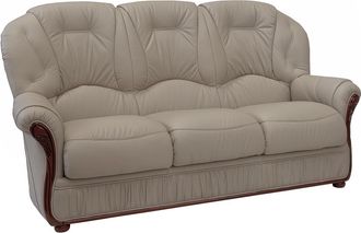 Vente-Unique Sof&aacute; de 3 plazas 100% cuero de b&uacute;falo color topo DAPHNE