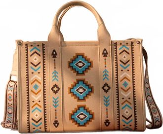 Montana West Aztec Print Crossbody Tote In Brown