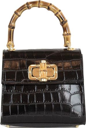 Persaman New York Ellie Croc Embossed Top Handle Bag in Black at Nordstrom Rack