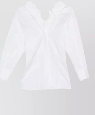 Givenchy shirt fitted silhouette contrast inserts pleated back