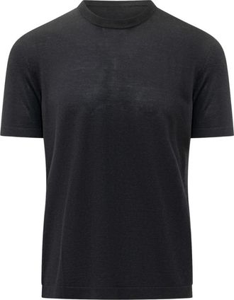 Ermenegildo Zegna T-shirt met korte mouwen - Heren - Ronde hals truien - Zwart - XL - Truien & Vesten
