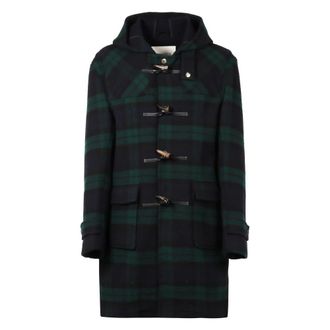 Mackintosh Single-Breasted Coats, male, Multicolor, 4XS, Classic Wool Coat with Motif