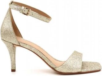 Michael Kors Jaida Heeled Sandal - Dames - Sandalen met hakken - Geel - 40 EU - Leer - Schoenen